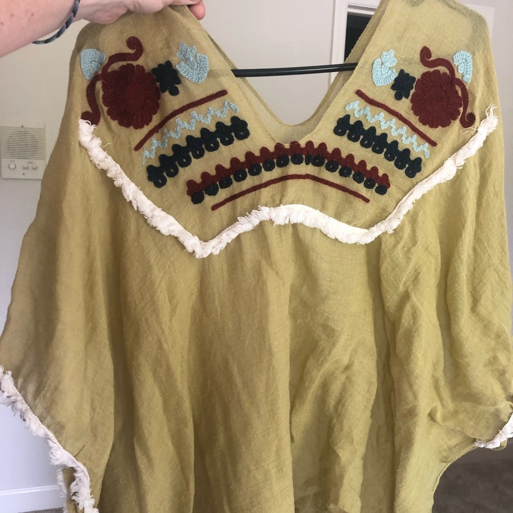 Bohemian poncho tunic top